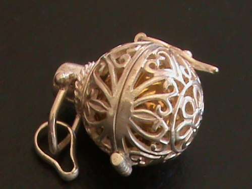 SOLID STERLING SILVER MYSTIC / HARMONY BELL / BALL PENDANT