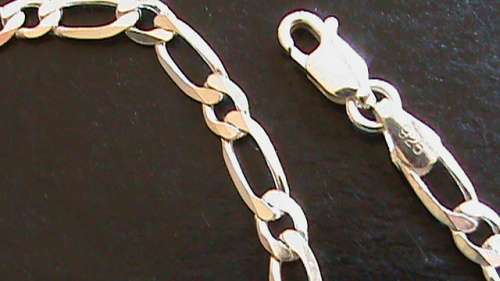 SOLID STERLING SILVER BRACELET 19 CM LONG