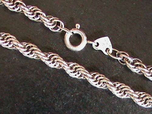 90 CM LONG SOLID STERLING SILVER ROPE  CHAIN