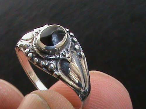 SOLID STERLING SILVER RING.   SIZE N