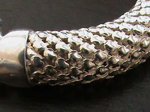 LARGE SOLID STERLING SILVER POPCORN CHAIN.  10 MM WIDE .  45 CM LONG