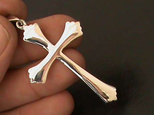 LARGE SOLID STERLING SILVER CROSS PENDANT