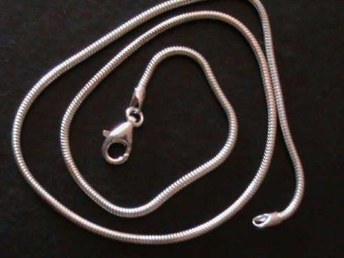 40 CM LONG SOLID STERLING SILVER SNAKE CHAIN.  1.8 MM THICK