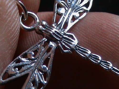 SOLID STERLING SILVER DRAGON FLY PENDANT