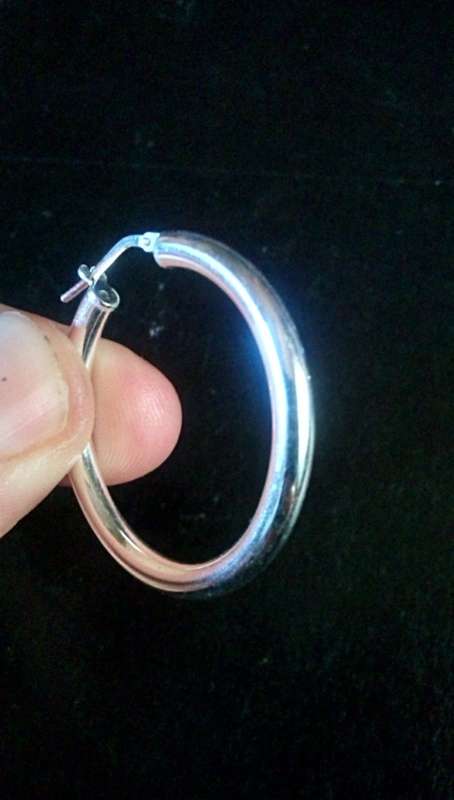 SOLID STERLING SILVER HOOP EARRINGS