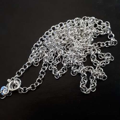 SOLID STERLING SILVER ROLO CHAIN 80 CM.
