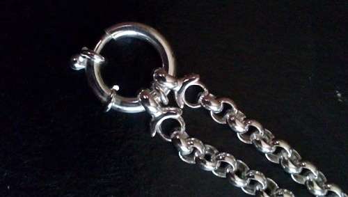 SOLID STERLING SILVER ROLO CHAIN . 50 CM LONG . SALE PRICE !!!