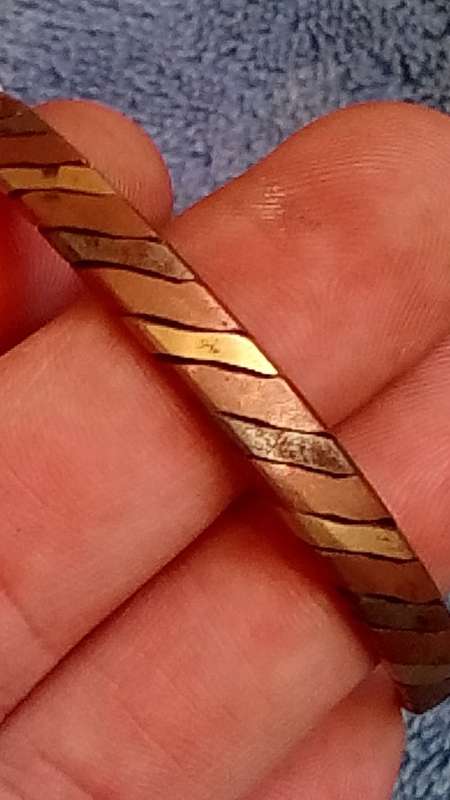 RED COPPER, BRASS, AND METAL BRACELET