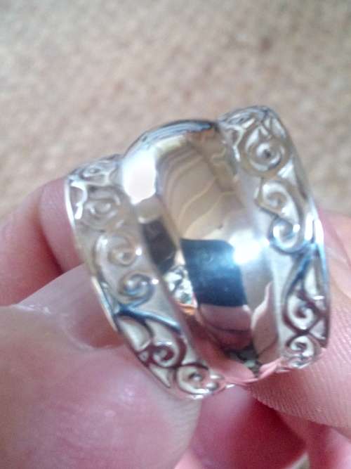 SOLID STERLING SILVER RING.  SIZE N 1/2