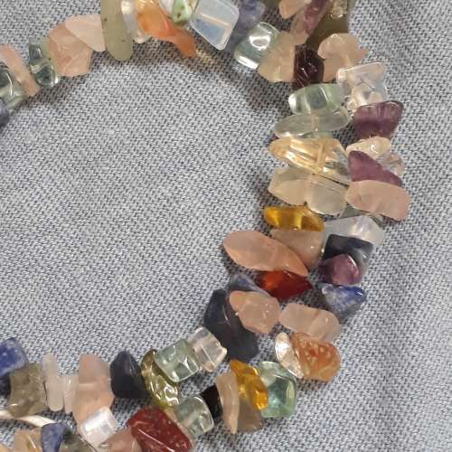 MIX GEMSTONE 46 CM METAL LOBSTER CLASP