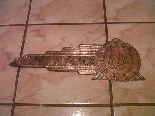 ROVOS RAIL PRIDE OF AFRICA COPPER PLATE HAND MADE 530MM X 190MM