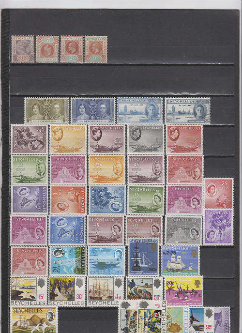 Seychelles, collection mostly MH, top unused and few used, some MH have some album black
