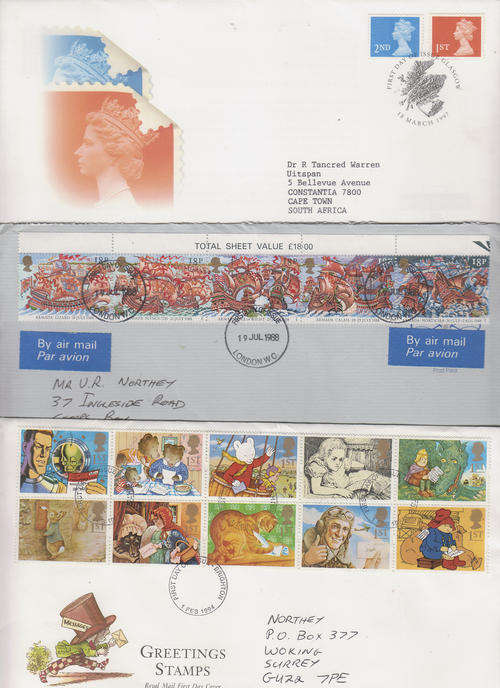 Great Britain, 3 addressed FDCs