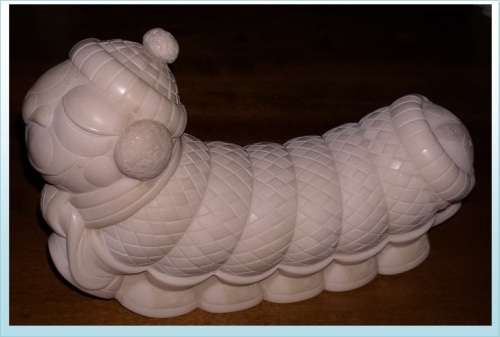 VINTAGE JOHN BICCARD CRUSHED MARBLE SCULPTURE  CHOLMONDELEY "CHUMLEY" THE CATERPILLER