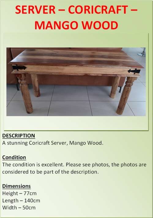 SERVER  CORICRAFT  MANGO WOOD