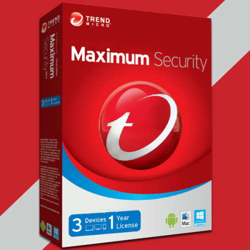 Trend Micro Maximum Security 2017 Licence Key - 1 Year License - 3 Devices