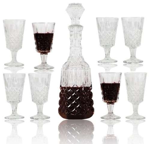 Brand New Crystal 7 Piece Wine Decanter Set - LOCAL STOCK