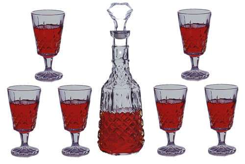 Brand New Crystal 7 Piece Wine Decanter Set - LOCAL STOCK