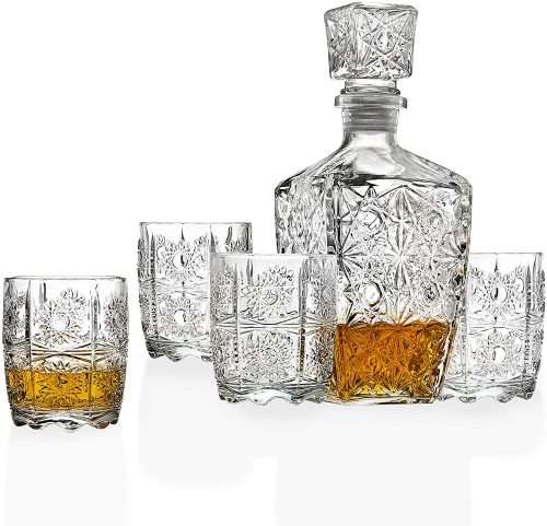 Seven (7) Piece Clear Whiskey Decanter Set - Ready To Ship Items
