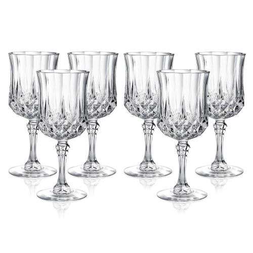 Brand New 6 Piece Crystal White Goblet Wine Glasses - Ready To Ship Items