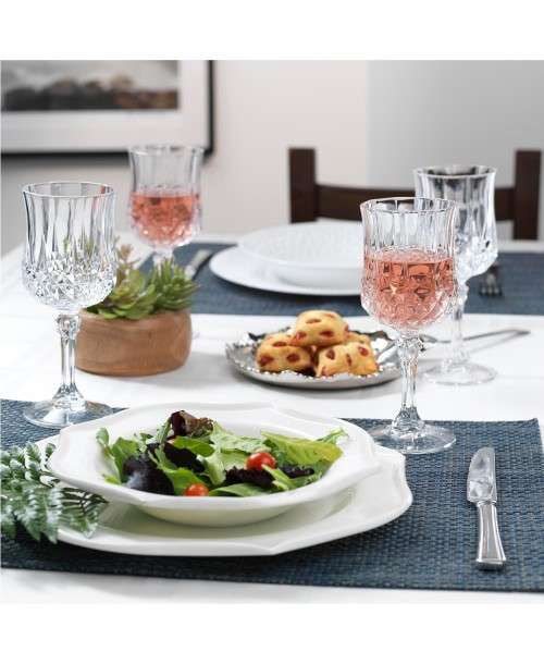 Brand New 6 Piece Crystal White Goblet Wine Glasses - Ready To Ship Items