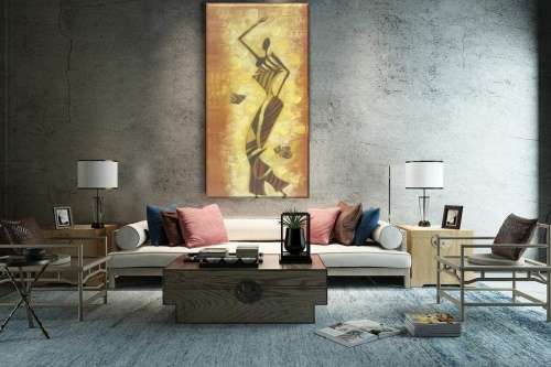 Brand New Wall Art African Oil Painting on Canvas (40 x 80cm) - Ready To Ship Items