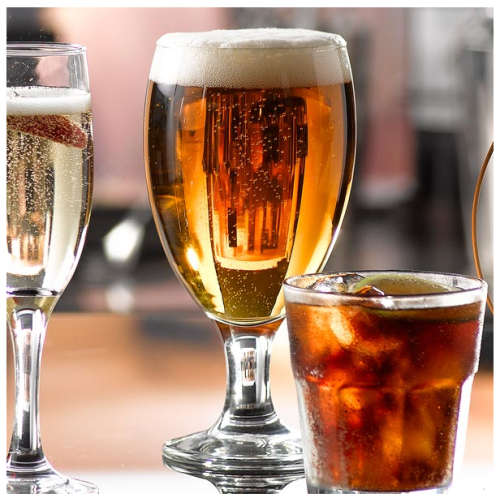 6 Piece Clear Classy Stemmed Craft Beer and Ale Glass Set