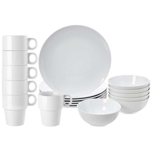 Twelve (12) Piece Porcelain Dinner Set (Baige Colour) - Ready To Ship Items