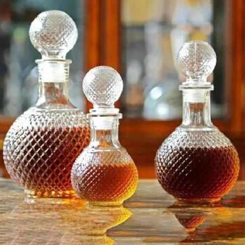 Rond Clear Glass Decanter Bottle Carafe Combo Set