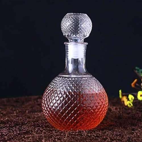 Rond Clear Glass Decanter Bottle Carafe Combo Set