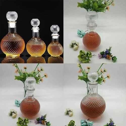Rond Clear Glass Decanter Bottle Carafe Combo Set