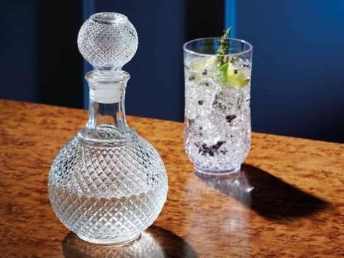 Rond Clear Glass Decanter Bottle Carafe Combo Set