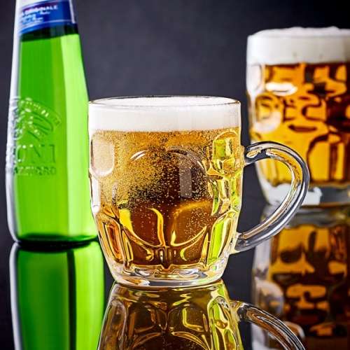 Set of 4 Medium Half Pint Glass Mug with Window