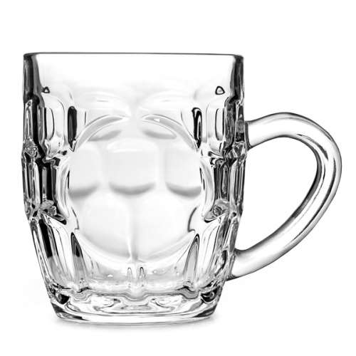 Set of 4 Medium Half Pint Glass Mug with Window
