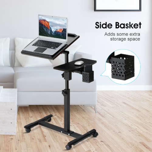 Brand-New Multipurpose Foldable Rolling Desk Overbed Standing Laptop Table
