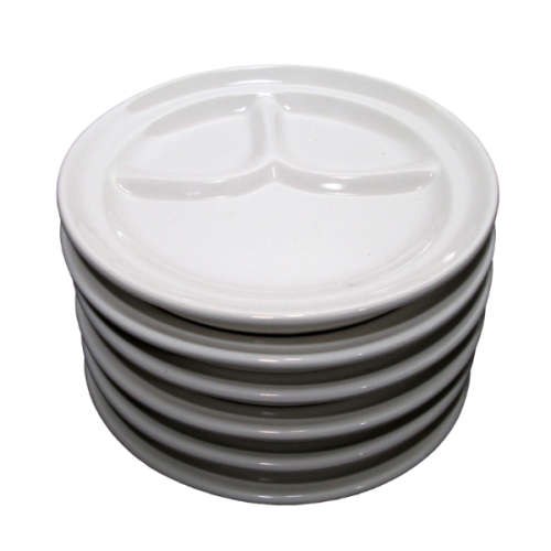 Set of 4 Stylish 3 Compartment 24cm Dinner Plate