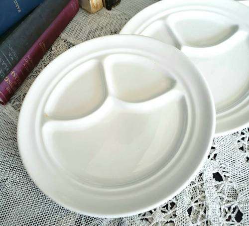 Set of 4 Stylish 3 Compartment 24cm Dinner Plate