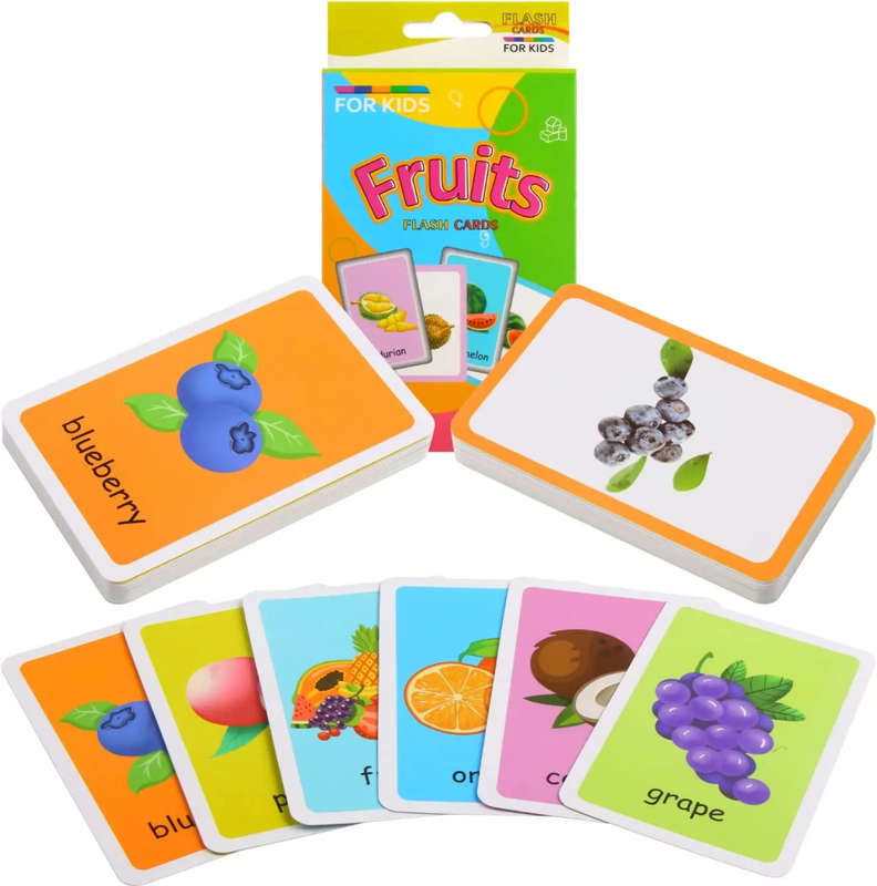 36-Pcs Children Recognition Shape Fruits Fun Learning and Educational Flashcards
