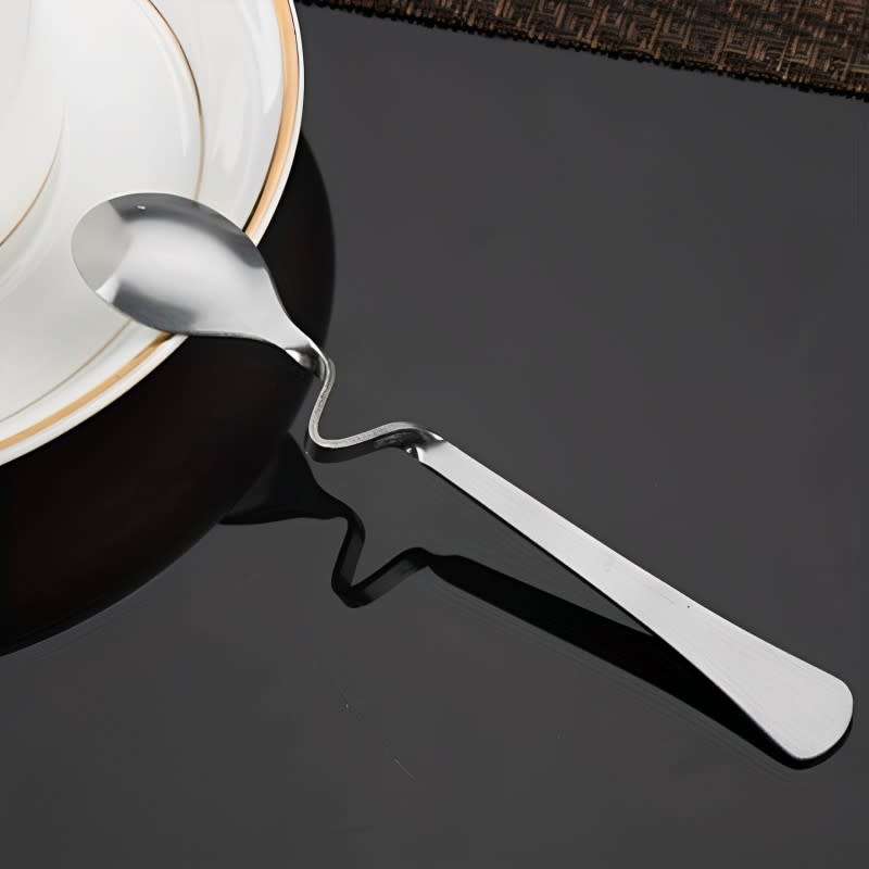 6 Piece Stainless Steel Curved Handle Stirring Spoons