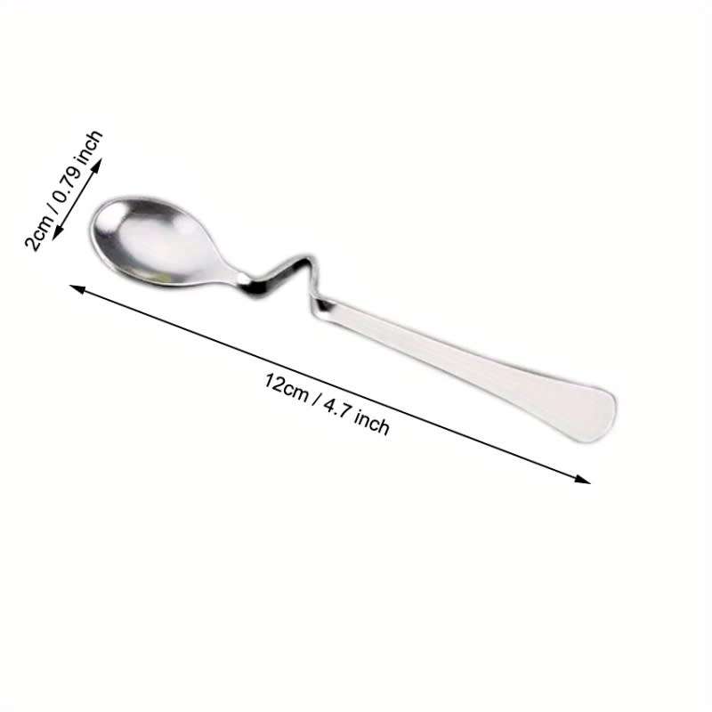 6 Piece Stainless Steel Curved Handle Stirring Spoons