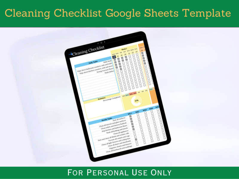 Cleaning Checklist with Instruction Tab - Google Sheets Template