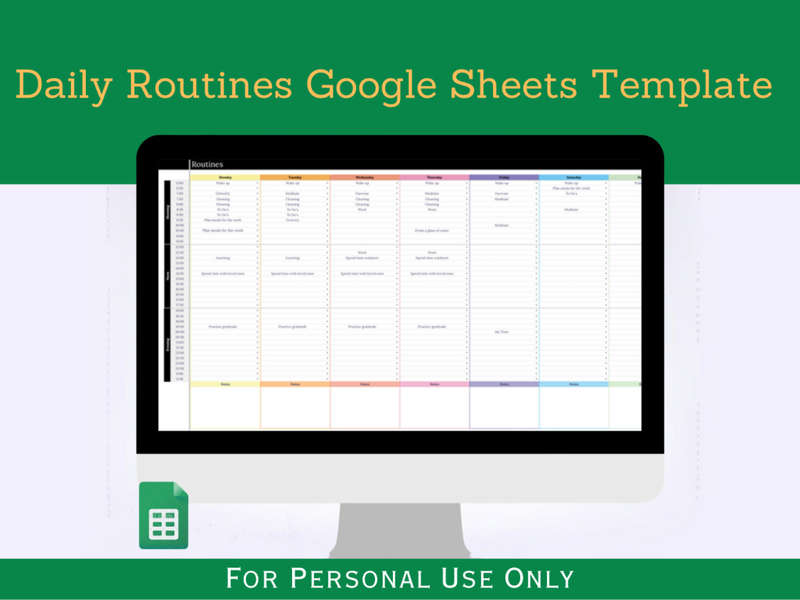 Daily Routines with Start Here Tab - Google Sheets Template