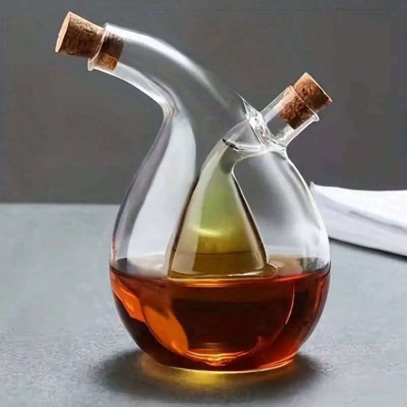 2 in 1 Borosilicate Glass Oil and Vinegar Dispenser (390/80ml)