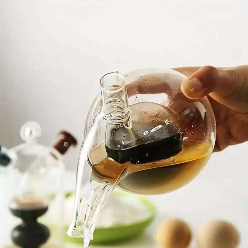 2 in 1 Borosilicate Glass Oil and Vinegar Dispenser (390/80ml)