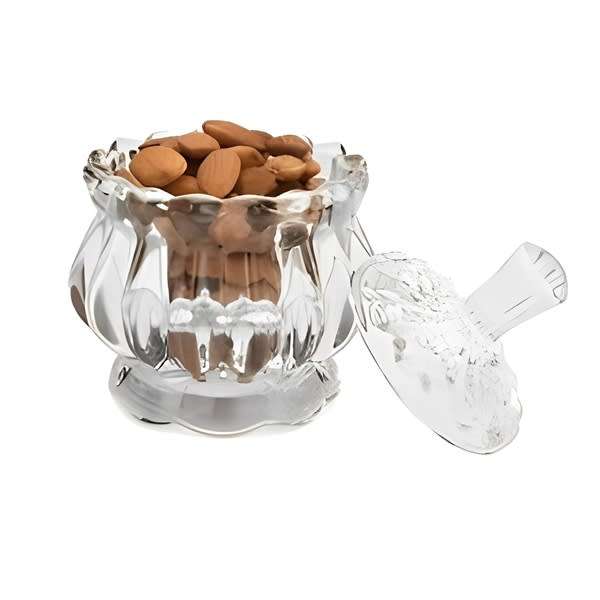 Set of 2 Elegant Multifunctional Clear Glass Decorative Sugar Jar with Lid