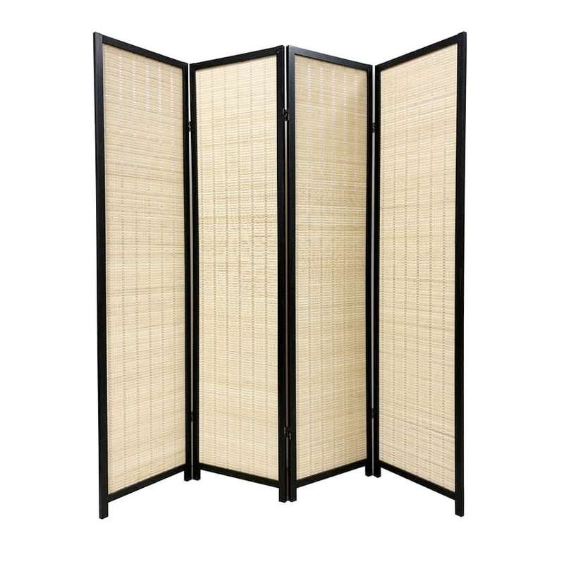 Folding Modern Simplicity Bamboo 4 Panel Screen Room Divider