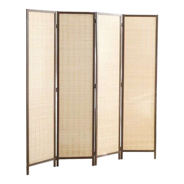 Folding Modern Simplicity Bamboo 4 Panel Screen Room Divider