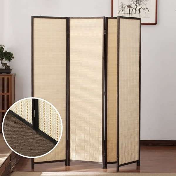 Folding Modern Simplicity Bamboo 4 Panel Screen Room Divider
