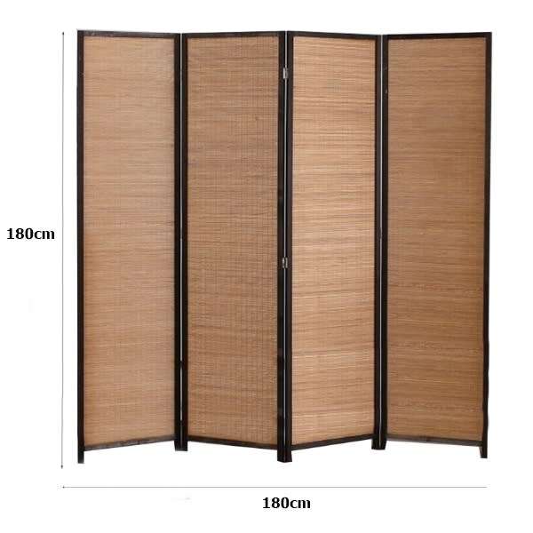 Folding Modern Simplicity Bamboo 4 Panel Screen Room Divider