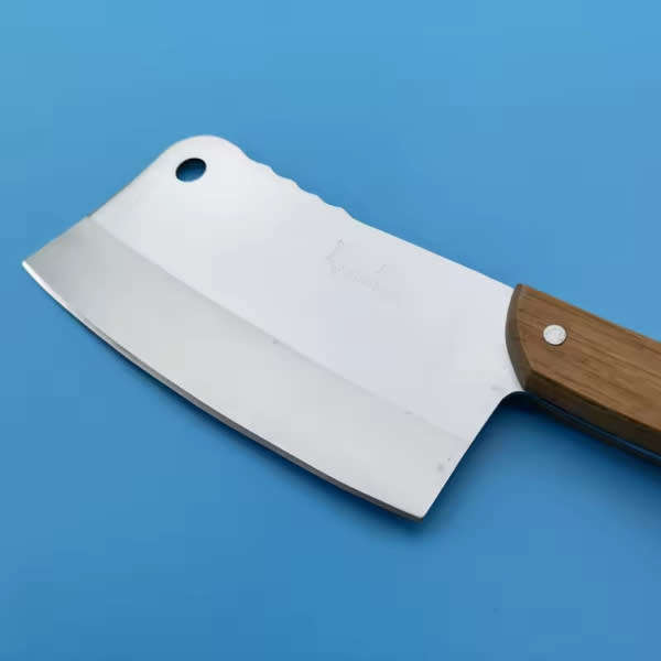 Stainless Steel Chopper Butcher Meat Cleaver Knife with Solid Wood Handle
